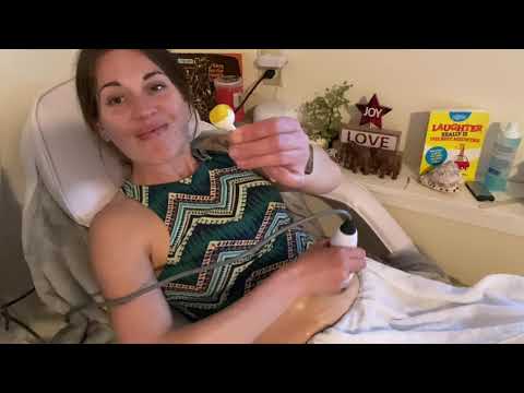 ASMR | relaxing sound ~ lollipop 🍭 while getting tummy treatment 🙃