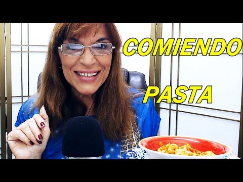 ASMR COMIENDO PASTA/FRASES EN ITALIANO🥘EATING PASTA/PHRASES IN ITALIAN🥘