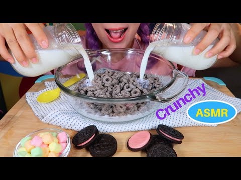 ASMR OREO’S Cereal w/ OREO’s  Cookies Eating sound | 오레오 씨리얼, 오레오 쿠키 먹방 | CURIE. ASMR