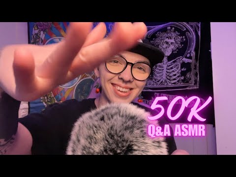 50K Q&A ASMR❔ Whispered with Hand Movements💖