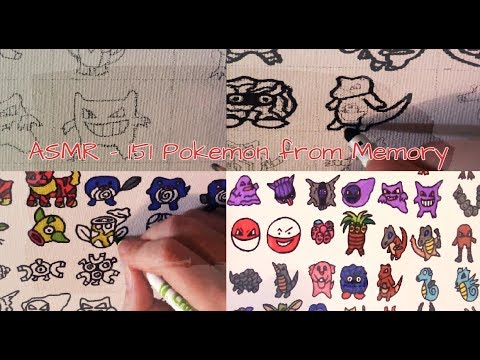 Drawing ALL GEN 1 POKEMON from MEMORY ONLY ✏️ ASMR Style