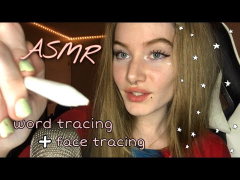 ASMR tingly face tracing & unpredictable word repetition (w slight mouth sounds) 🐞 #visualtriggers