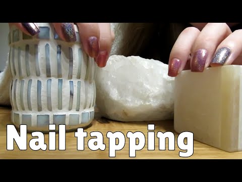 ASMR tapping on stone, glass, metal & ceramic ~ candle holders and soft speaking