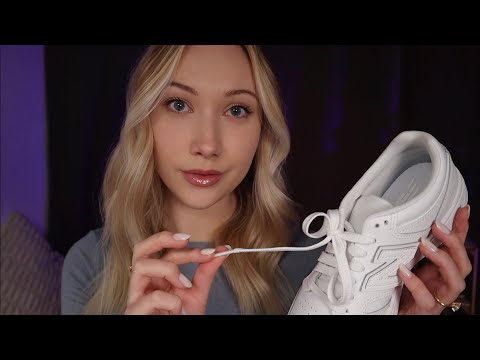 ASMR Shoe Sounds + Soft Spoken👟Tapping, Inspecting (honestly one of my fav triggers)