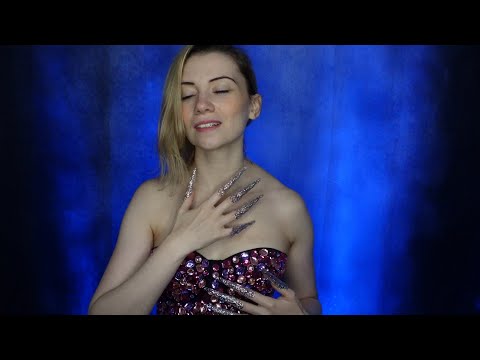 ASMR  - Giving Myself Tingles, Skin Tickles and Gem Tapping with Claws