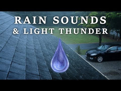 ASMR Raindrops Hitting a Roof (Light Thunder)