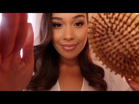 ASMR Pampering You To Sleep 🤎 Makeup, Skincare, Hair Play | Relaxing Personal Attention Roleplay