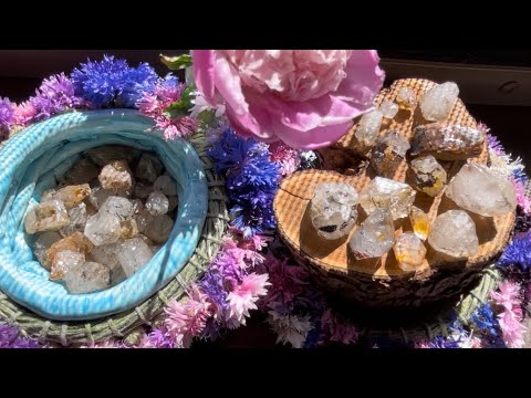#ASMR SOFT SPOKEN SHOWING YOU SOME OF MY CRYSTAL FINDS!💎💕🥰 with outside background noise