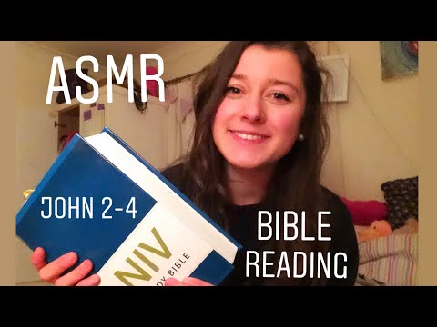 ASMR Bible Reading John 3-4 Whispers and Tapping