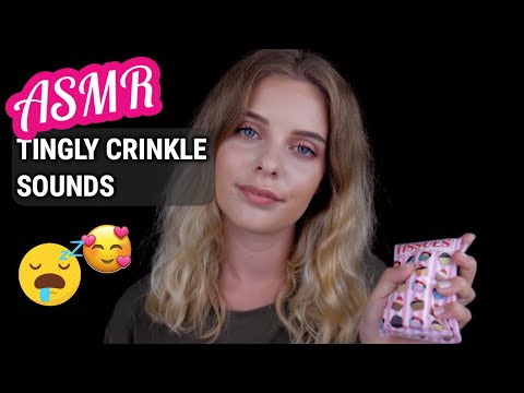 ASMR Tingly Crinkle Sounds & Some Whispering