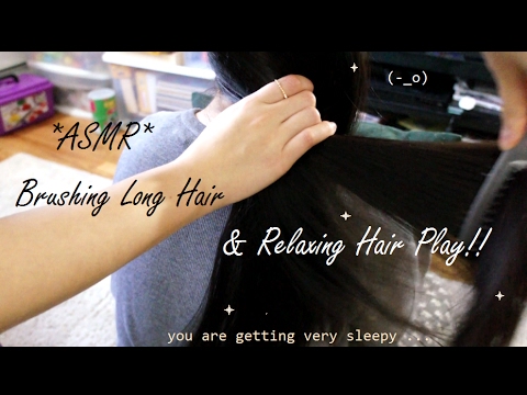 ASMR BRUSHING LONG HAIR & RELAXING HAIR PLAY !! (-_o)