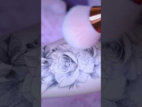 #shorts tattoo tracing ASMR w/ rain & thunder sounds preview