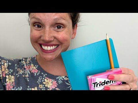 ASMR - Soft Spoken Gum Chewing - Writing out Taco Meal (Meatless) - Requested Video!