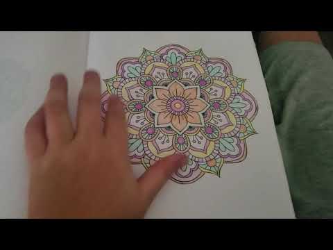 ASMR● showing you my mandala colorings (reading quotes, page turning, tapping)