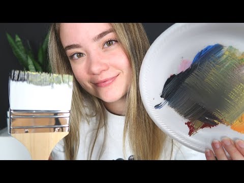 ASMR PAINTING YOUR FACE FOR SLEEP! Brushing Sounds, Hand Movements, Quiet Whispering