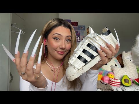 ASMR with long claws 😇❤️ ~nail application + random triggers~ | Whispered