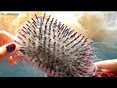 ASMR Removing Big Hair Bush with Tweezers from Paddle Brush