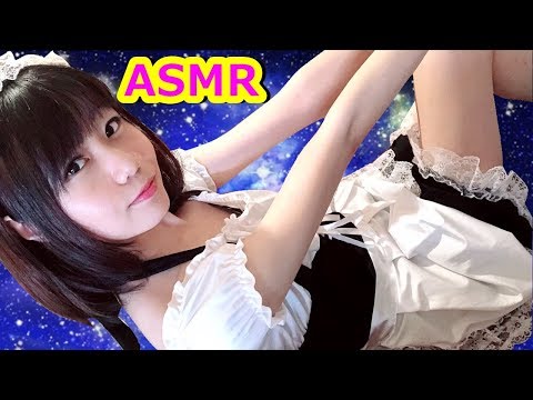 🔴【ASMR】Maid cosplayer only for you is just sleeping here💓whispering,Ear cleaning,Massage