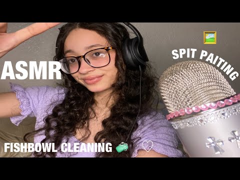 ASMR- FISHBOWL CLEANING + SPIT PAINTING 🖼 😶‍🌫️🐠(FAX) BRAIN MELTING 🧠
