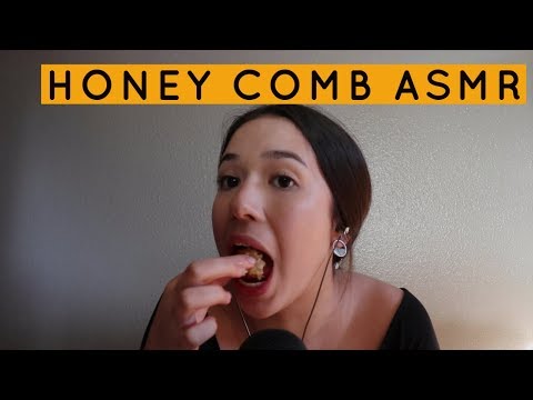 asmr honeycomb eating (sticky mouth sounds)