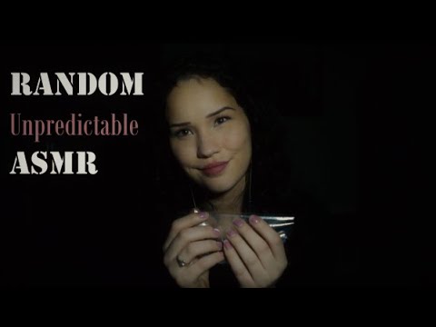 Random and Unpredictable ASMR | Tapping, Inaudible Whispering, Crinkles, and My Cat!