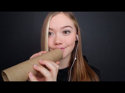 ASMR| CARDBOARD TUBE MOUTH SOUNDS WITH TAPPING