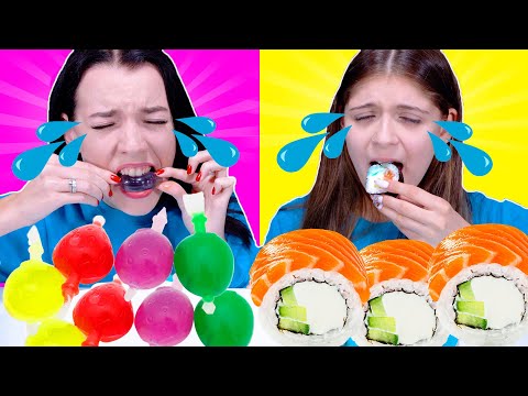 ASMR Sushi VS Jelly Food Challenge With Most Popular Spicy, Sweet and Sour Food