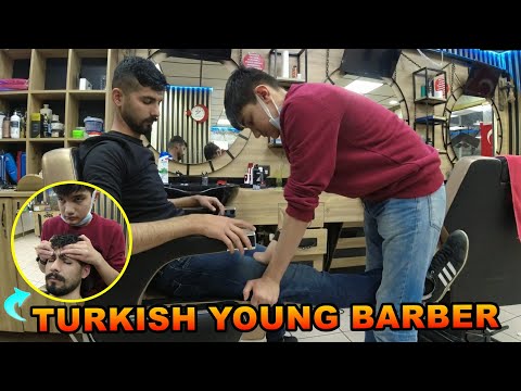 ASMR TURKISH YOUNG BARBER &NECK CRACK& head, back, face, ear, eyebrow, foot, leg, arm, sleep massage
