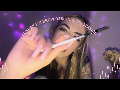 ASMR Eyebrow session | Mapping, plucking, shaping (close personal attention, face touching, whisper)