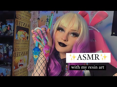 ASMR// showing you my resin art (talking & tapping)