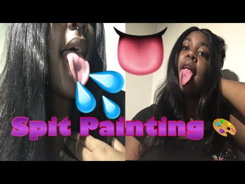 ASMR Slow Spit Painting 🤤💦 (for people who love slow mouth sounds 🫦👅) #asmr