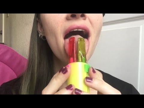 ASMR 1 hour LOLLIPOP ~ NO TALKING ~ 3 Push Pop Flavors Triple aggressive satisfying mouth sounds