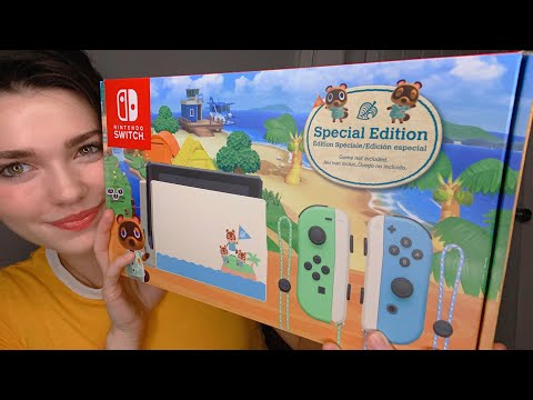 Nintendo Switch Animal Crossing Special Edition Unboxing ASMR