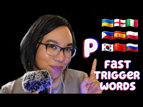 ASMR TRIGGER WORDS WITH P - IN DIFFERENT LANGUAGES (FAST  Whispers, Hand Movements, Mouth Sounds) 🤯⚡