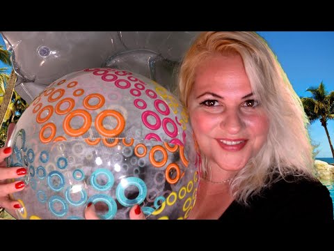 [ASMR] Blowing up inflatables (Beach ball and Raft)