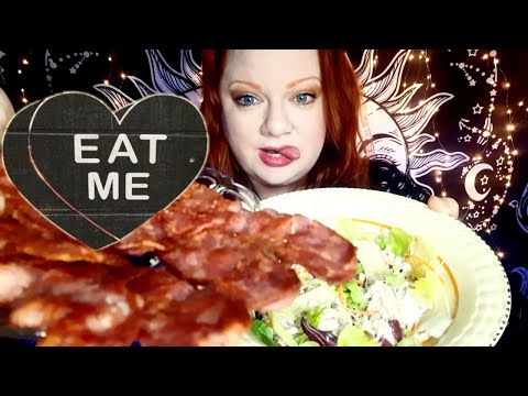 ASMR: Eating crisp salad with tuna and turkey bacon (no talking)