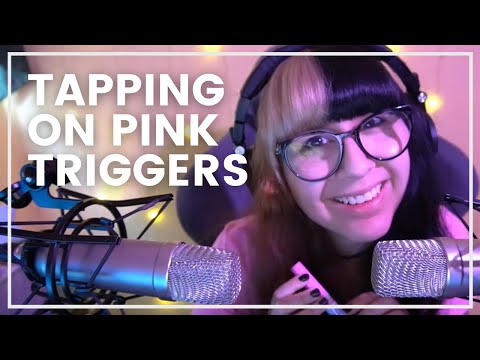 ASMR // Tapping and rubbing on pink items