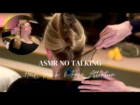 ASMR Hair & Face Brushing with Gentle Scalp Attention For Good Sleep,  Real Person (No Talking).