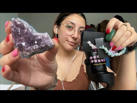 ASMR Shopping haul 💗 ~crystal chip bracelets~ (idk anything about crystals) | Whispered
