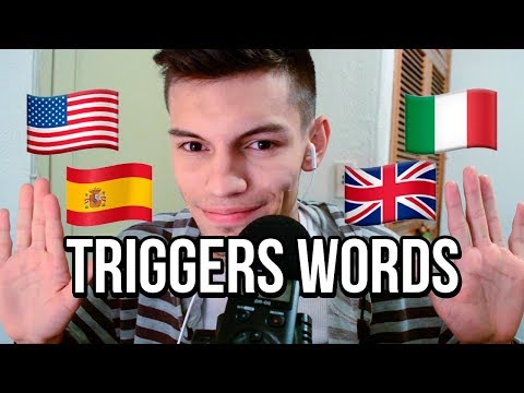 ASMR PALABRAS COSQUILLOSAS (triggers words) en ESPAÑOL, INGLÉS E ITALIANO - Different Languages