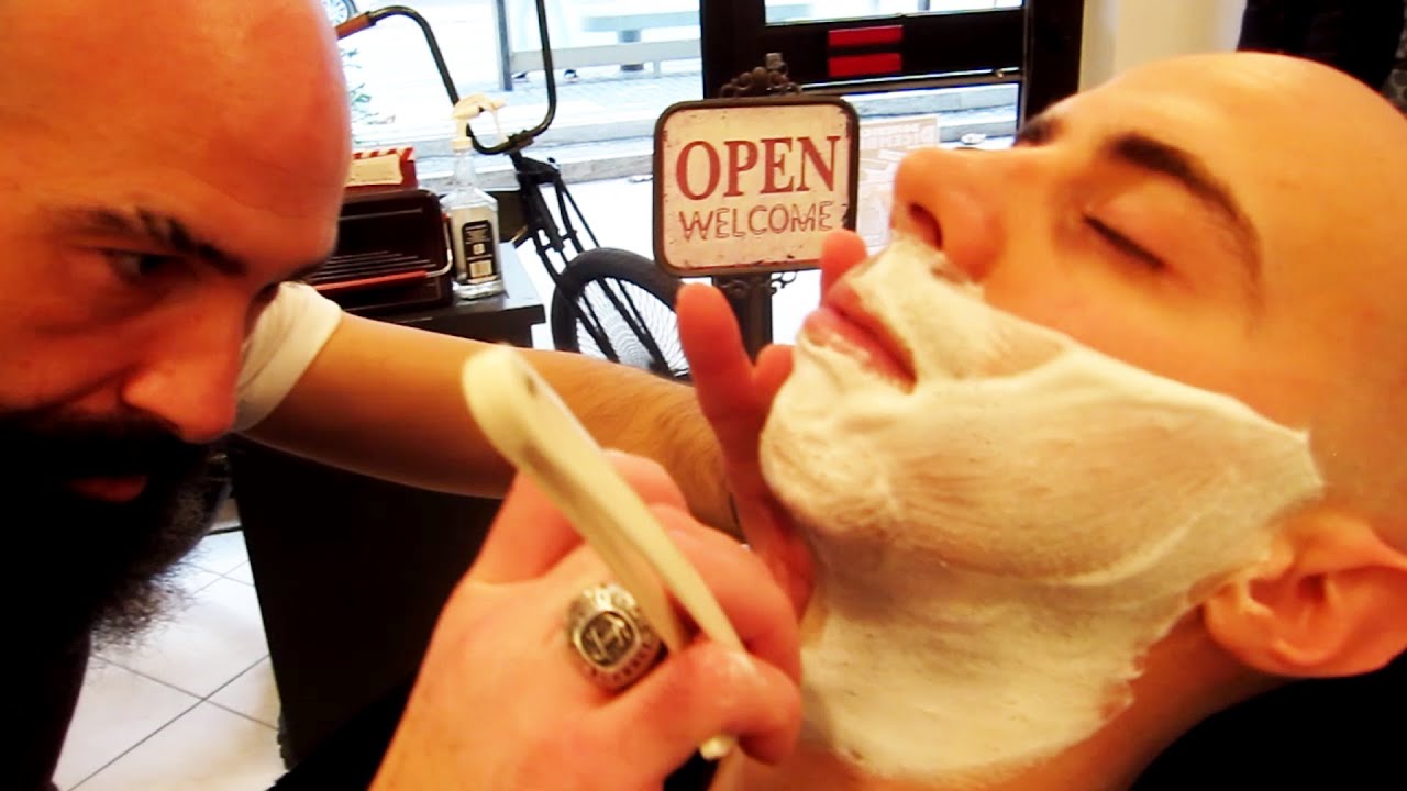 Old Style Italian Barber - Face Shave and Massage  - ASMR Binaural