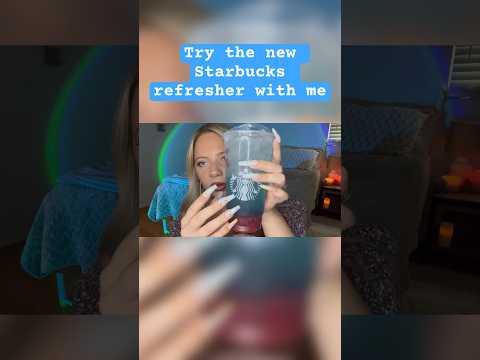 Try the new Starbucks refresher with me #asmr #asmrtriggers