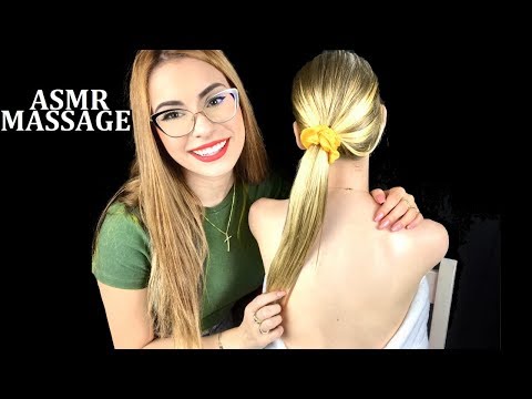 ASMR BACK MASSAGE ❤️ Hair Brushing, Oil & Scratching