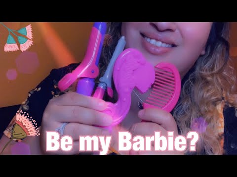 ASMR| You’re my Barbie AGAIN! | Hair Curling & hair brushing| Kid toys| Whispering 😴