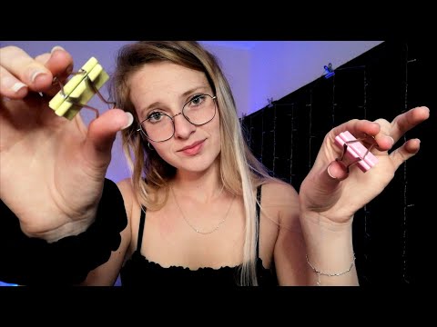 ASMR hair clipping/styling + unintelligible whispers