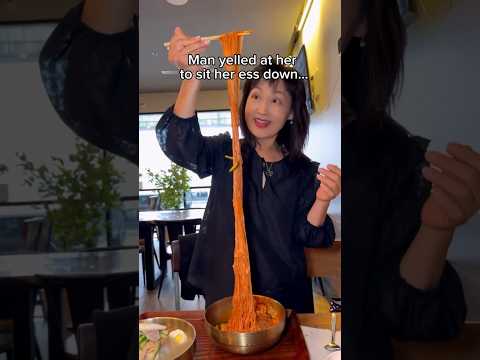 ASIAN MOM EATING SPICY COLD NOODLES GONE VERY WRONG #shorts #viral #mukbang