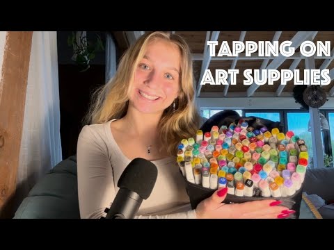 ASMR:Tapping & Scratching On Art Supplies + Drawing A Picture 🎨