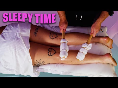 ASMR Back & Legs Massage Treatment With Bamboo on WATER! [No Talking]