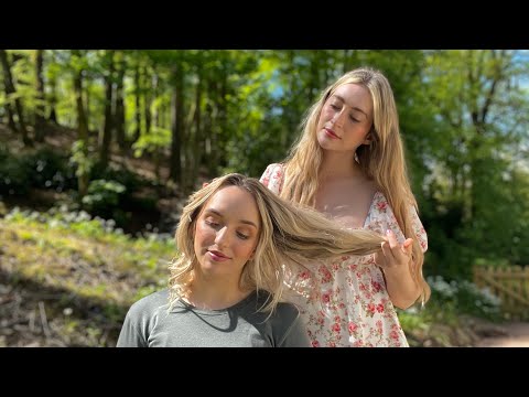 Real Person ASMR in the English Countryside | Hair Play, Humming, Massage, Tickle Games