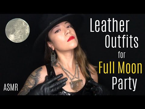 ASMR Leather Outfits for Full Moon Party (Wife Role Play, Leather Glove Dress Sounds, Velvet, Wool)
